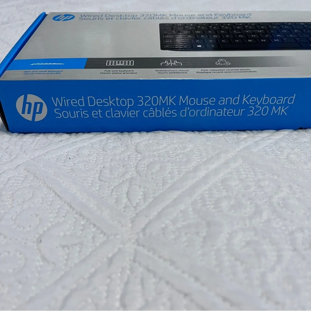HP Wired Desktop 320MK Keyboard and Mouse Set - Black